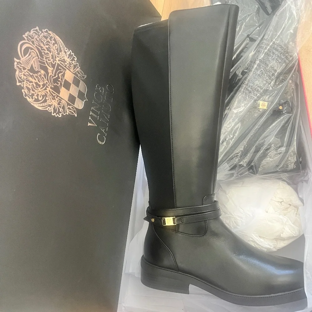 Vince Camuto Leather Boho Coquette Great 4 Riding, 9 wide calf Tall, WATER RESIS